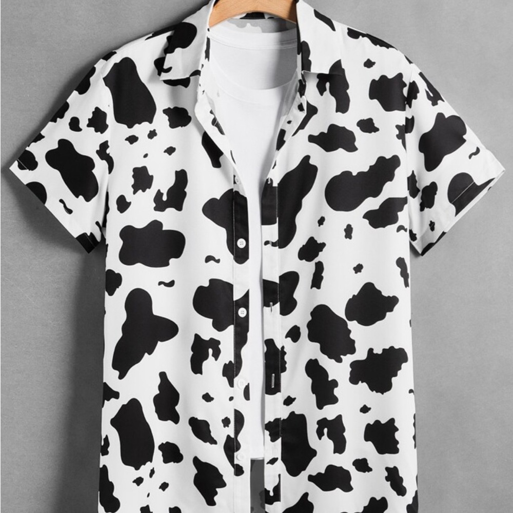 SHEIN COW PRINT SHIRT